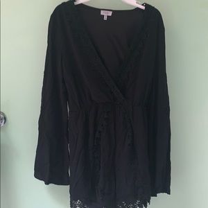 Black long sleeve romper from Tobi